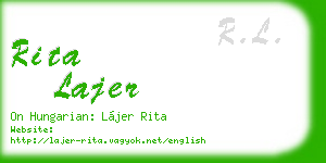 rita lajer business card